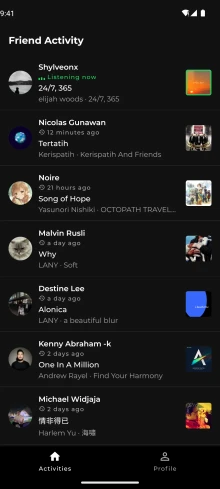 Friend Activity